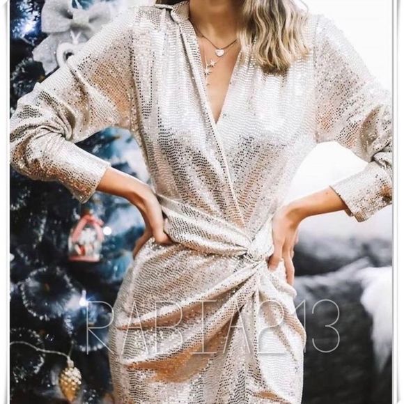 ZARA SPARKLY KNOTTED DRESS - Picture 2 of 8